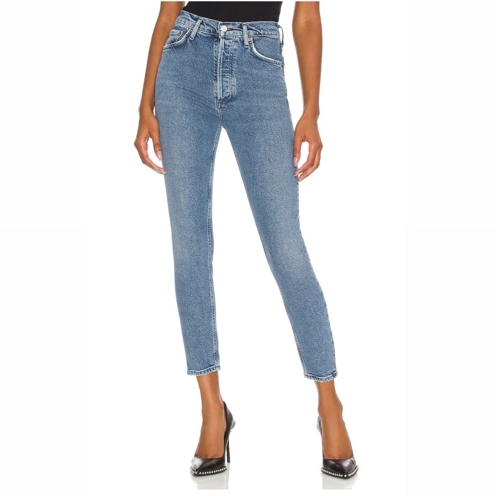 NWT Agolde Nico High Rise Slim Blue Jeans